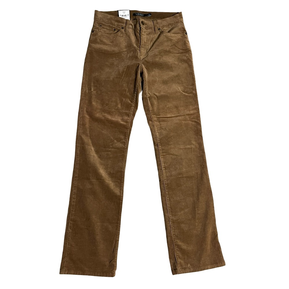 Lauren Ralph Lauren Classic Straight Slimming Fit Corduroy Pants Brown Size 6